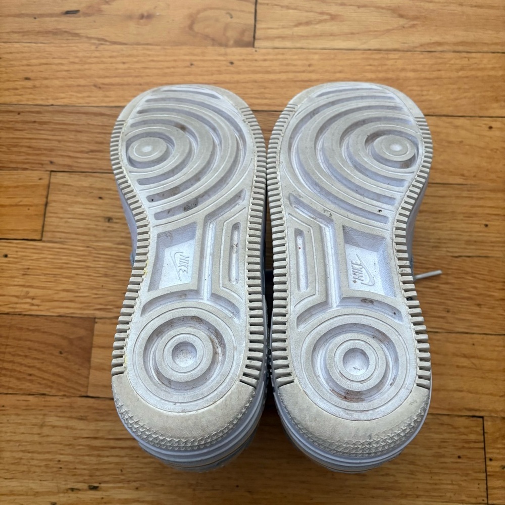 Nike White Tan & Gray Air Force Ones Size 8 - Picture 4 of 5